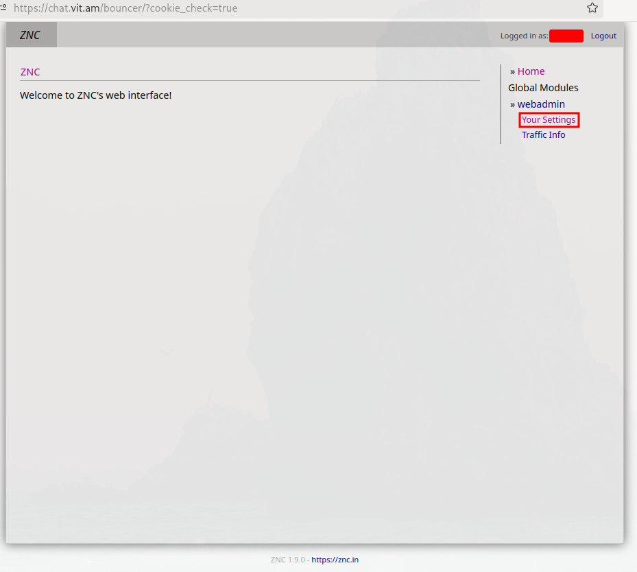 znc user your settings